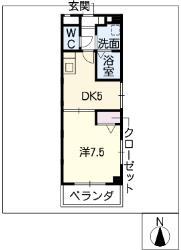 セントラルハイツ可児(1DK/1階)の間取り写真