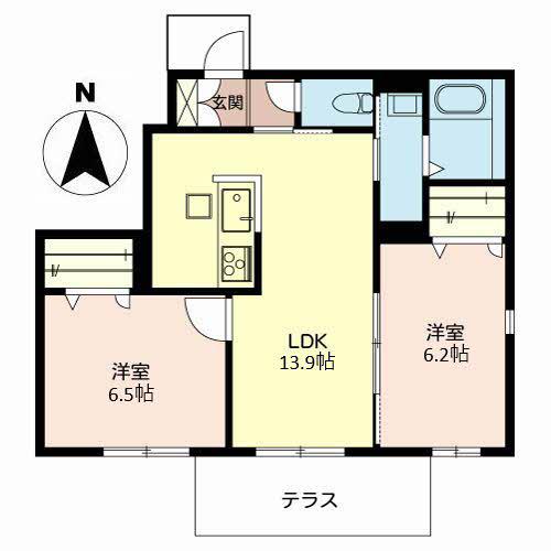 シャーメゾン大道(1LDK/1階)の間取り写真