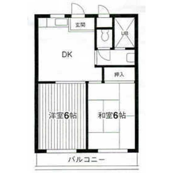 ラベンダーハイツ(2DK/2階)の間取り写真