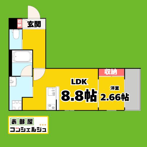 OHKI大曽根(1LDK/1階)の間取り写真
