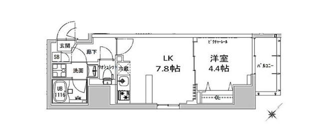 Sレジデンス神田アバンス(1DK/9階)の間取り写真