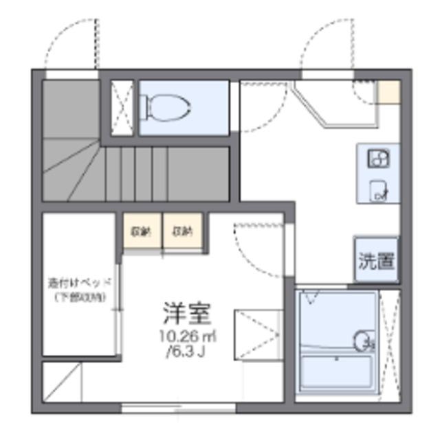 レオパレスブランポルト(1K/1階)の間取り写真