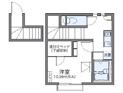 レオネクストプレミアム(1K/2階)の間取り写真