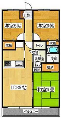 リバーサイド雪沢(3LDK/3階)の間取り写真