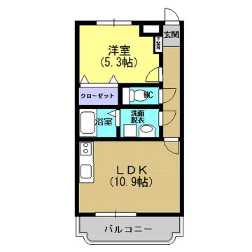 ラ・フォーレ中山(1LDK/3階)の間取り写真