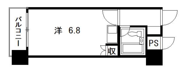 ダイアパレス皆実町(ワンルーム/9階)の間取り写真