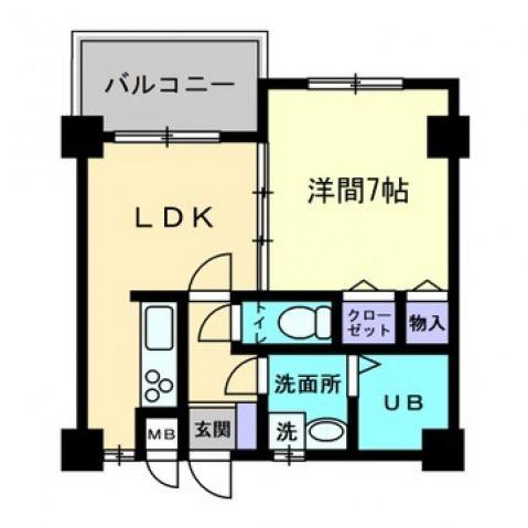 大進第五ハイツ(1DK/2階)の間取り写真