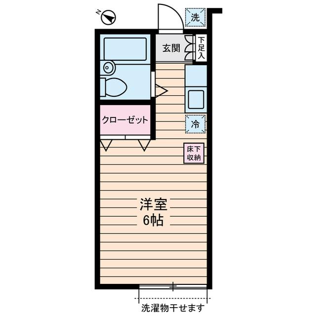 リラ高山(ワンルーム/1階)の間取り写真