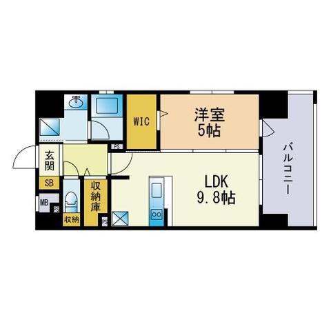 GLORIA東那珂(1LDK/4階)の間取り写真