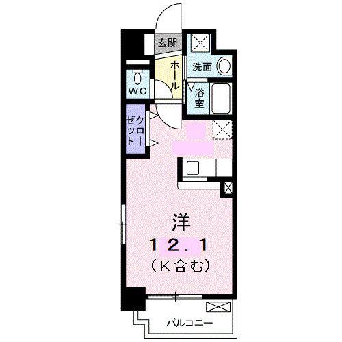 フォルトゥーナ・タワラヤ(ワンルーム/2階)の間取り写真