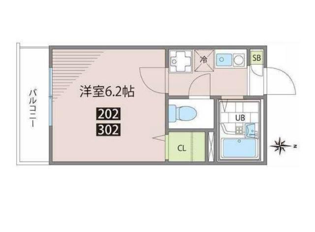 ガレリア(1K/3階)の間取り写真