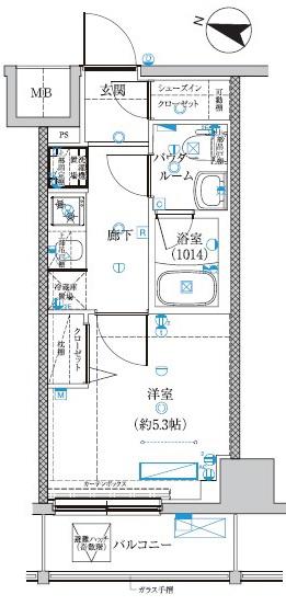 クラリッサ川崎ルーナ(1K/5階)の間取り写真