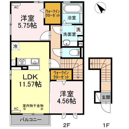 HI GRANDE 秀(2LDK/2階)の間取り写真