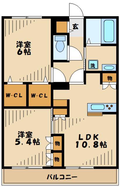 KALM 上溝(2LDK/3階)の間取り写真