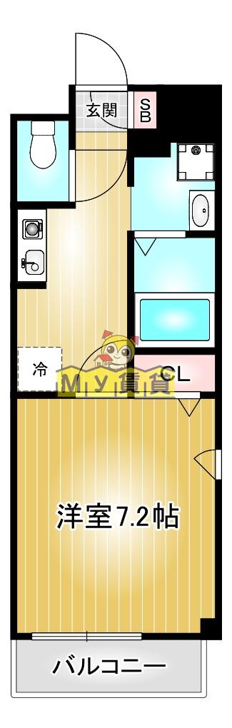サニーコート松軒(1K/2階)の間取り写真