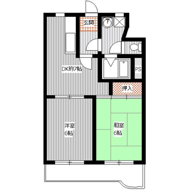 アーク宝地(2DK/4階)の間取り写真