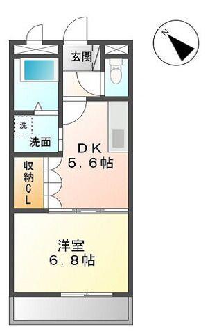 梅町マンション(1DK/1階)の間取り写真