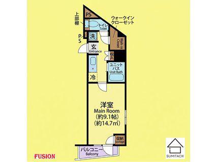 リクレイシア西麻布II番館(1K/5階)の間取り写真