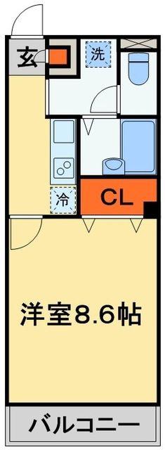 アンプルール フェール 豊四季II(1K/1階)の間取り写真