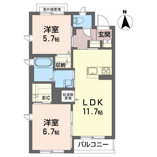ベレオ セルディーナ(2LDK/2階)の間取り写真