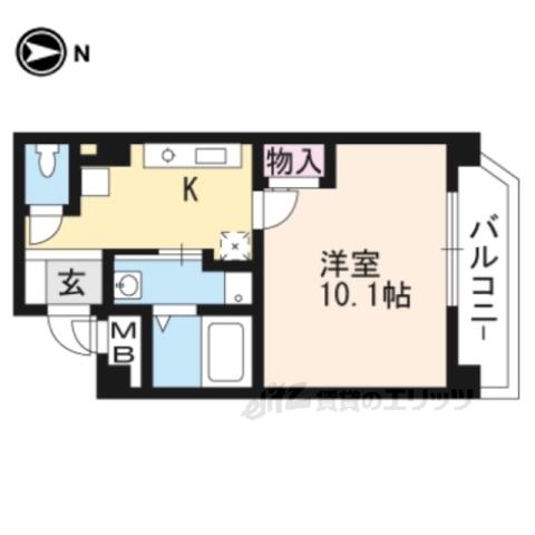 ファービースコート東野(1K/2階)の間取り写真
