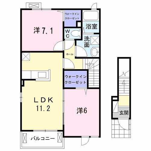 リーベルータス C(2LDK/2階)の間取り写真