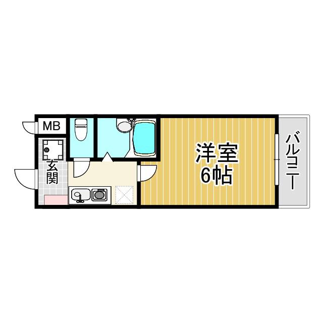 コンフォール雲井(1K/2階)の間取り写真
