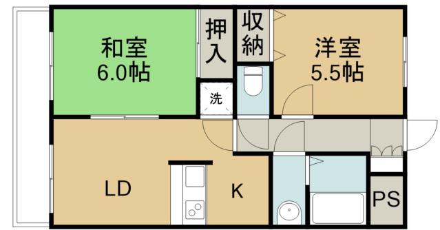 パーク南大塚(2DK/1階)の間取り写真