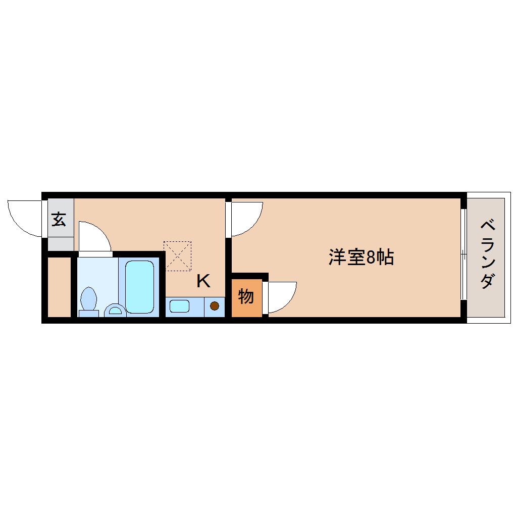 LAエトワール(1K/1階)の間取り写真