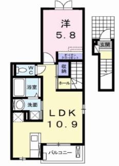 パルコート II(1LDK/2階)の間取り写真