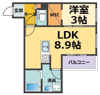 REGAREST武庫川駅南(1LDK/1階)の間取り写真