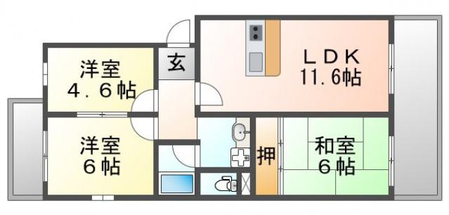 アルタカーサ(3LDK/4階)の間取り写真