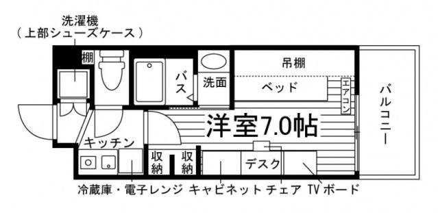 学生会館 UNI CONSONANCE KBN(1K/4階)の間取り写真