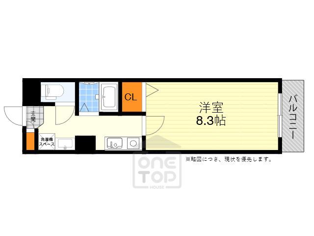 アンジェロ箕面(1K/3階)の間取り写真