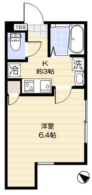CRYSTAL SKY 板橋(1K/1階)の間取り写真