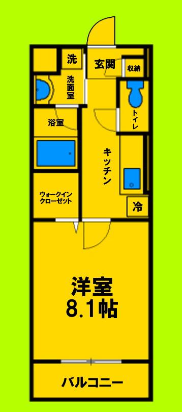 シェリールコート(1K/1階)の間取り写真