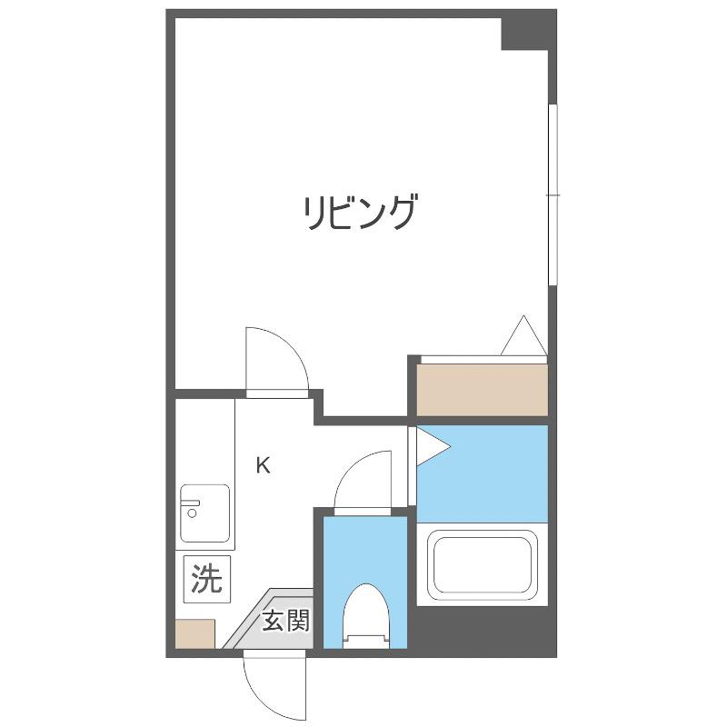 クゥーネル・S(1K/2階)の間取り写真