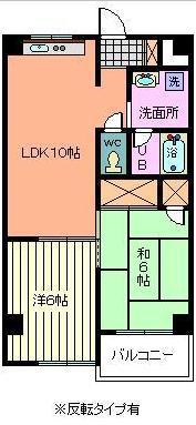 ハイデンス上の宮II(2LDK/3階)の間取り写真