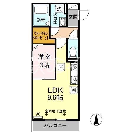 CHARME II(1LDK/1階)の間取り写真