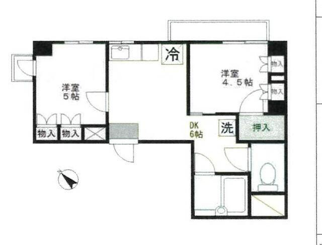 JLBグランエクリュ後楽園(2DK/3階)の間取り写真
