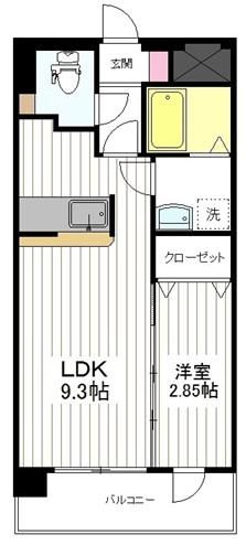 アルファプライム小松島(1LDK/5階)の間取り写真
