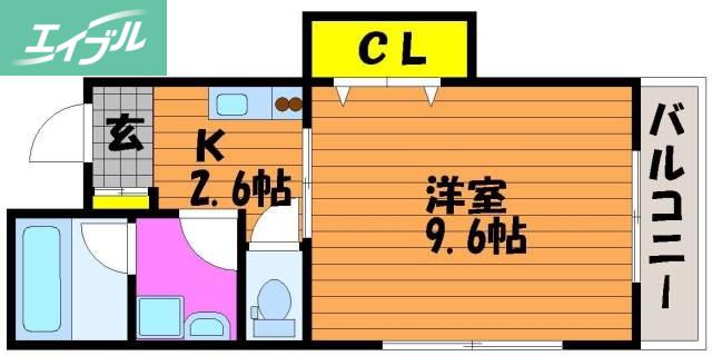ミルフォード定森II(1K/7階)の間取り写真