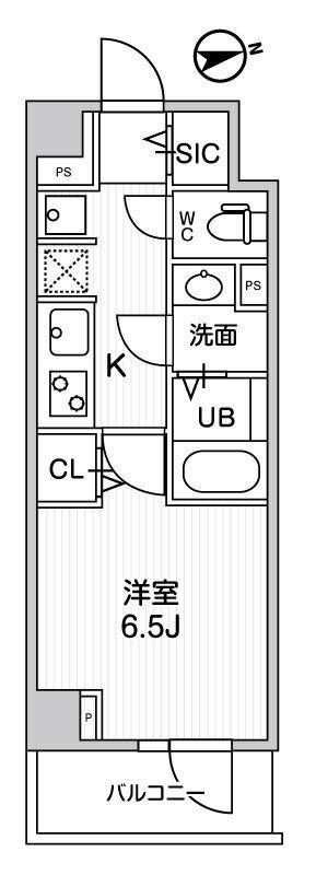 ALIVIS中野(1K/3階)の間取り写真