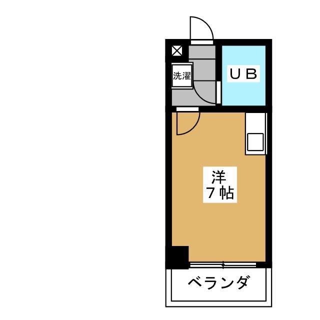 コーポK(ワンルーム/9階)の間取り写真