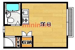メゾンエスポワール南茨木(ワンルーム/1階)の間取り写真