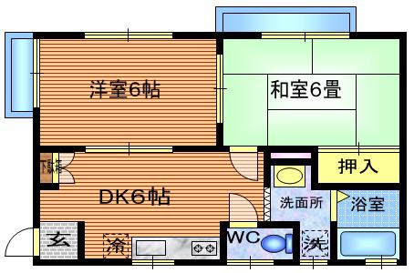 ドエルパークス(2DK/2階)の間取り写真