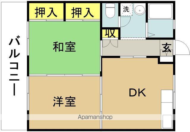 ゆとり92(2DK/2階)の間取り写真