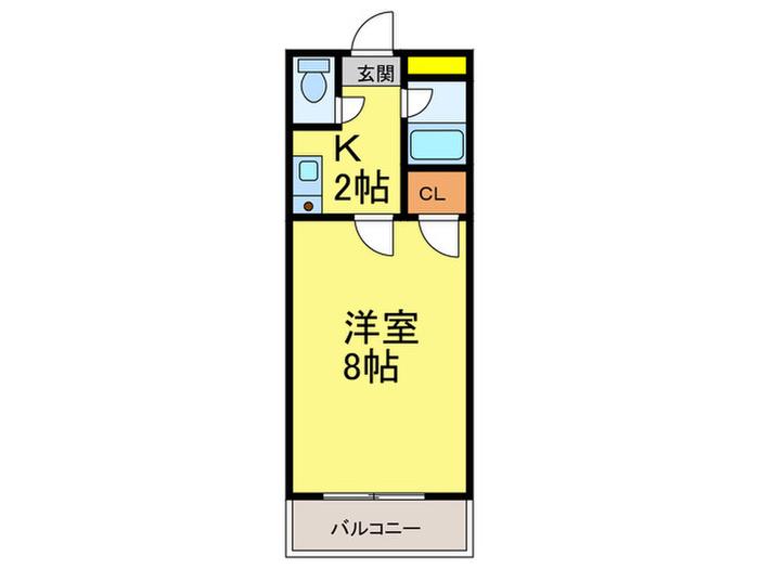 セイワハイツI(1K/1階)の間取り写真
