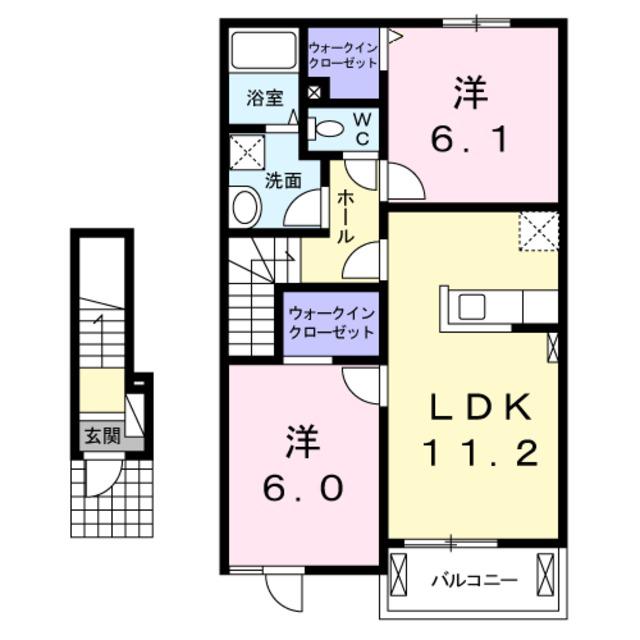 ブリザ I(2LDK/2階)の間取り写真