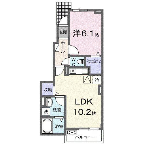 リビングフォレストT(1LDK/1階)の間取り写真